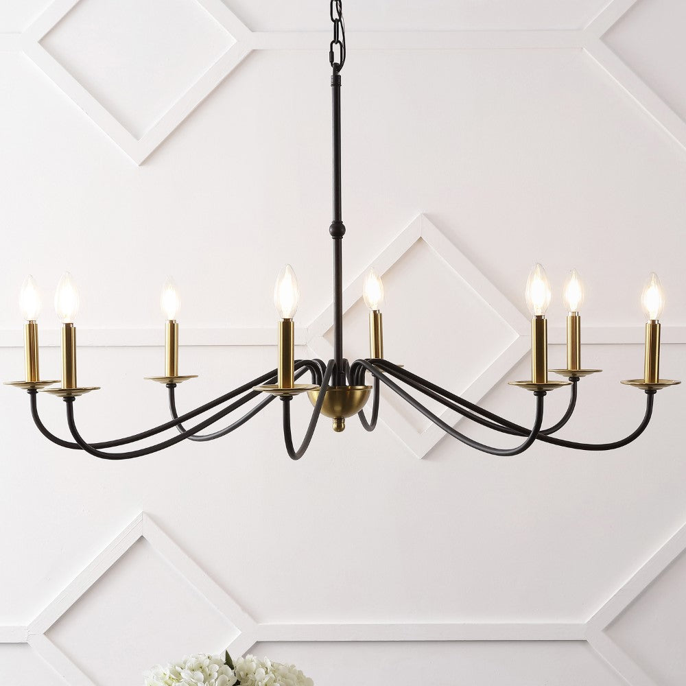 Wells 40" 8-Light Bohemian Farmhouse Iron LED Chandelier