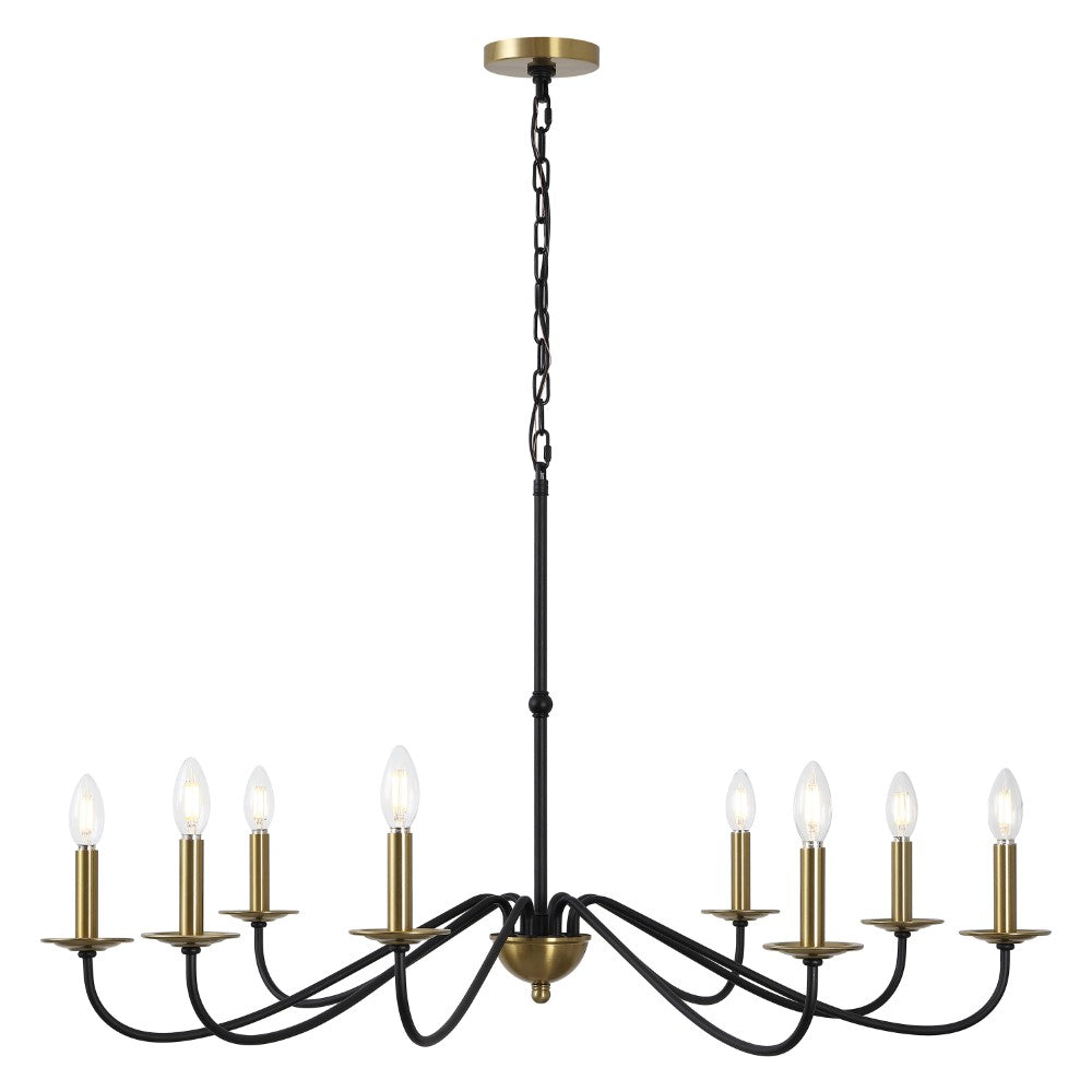 Wells 40" 8-Light Bohemian Farmhouse Iron LED Chandelier