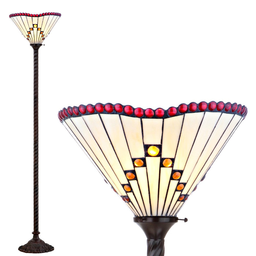 Jay Tiffany-Style 70.5" Torchiere LED Floor Lamp
