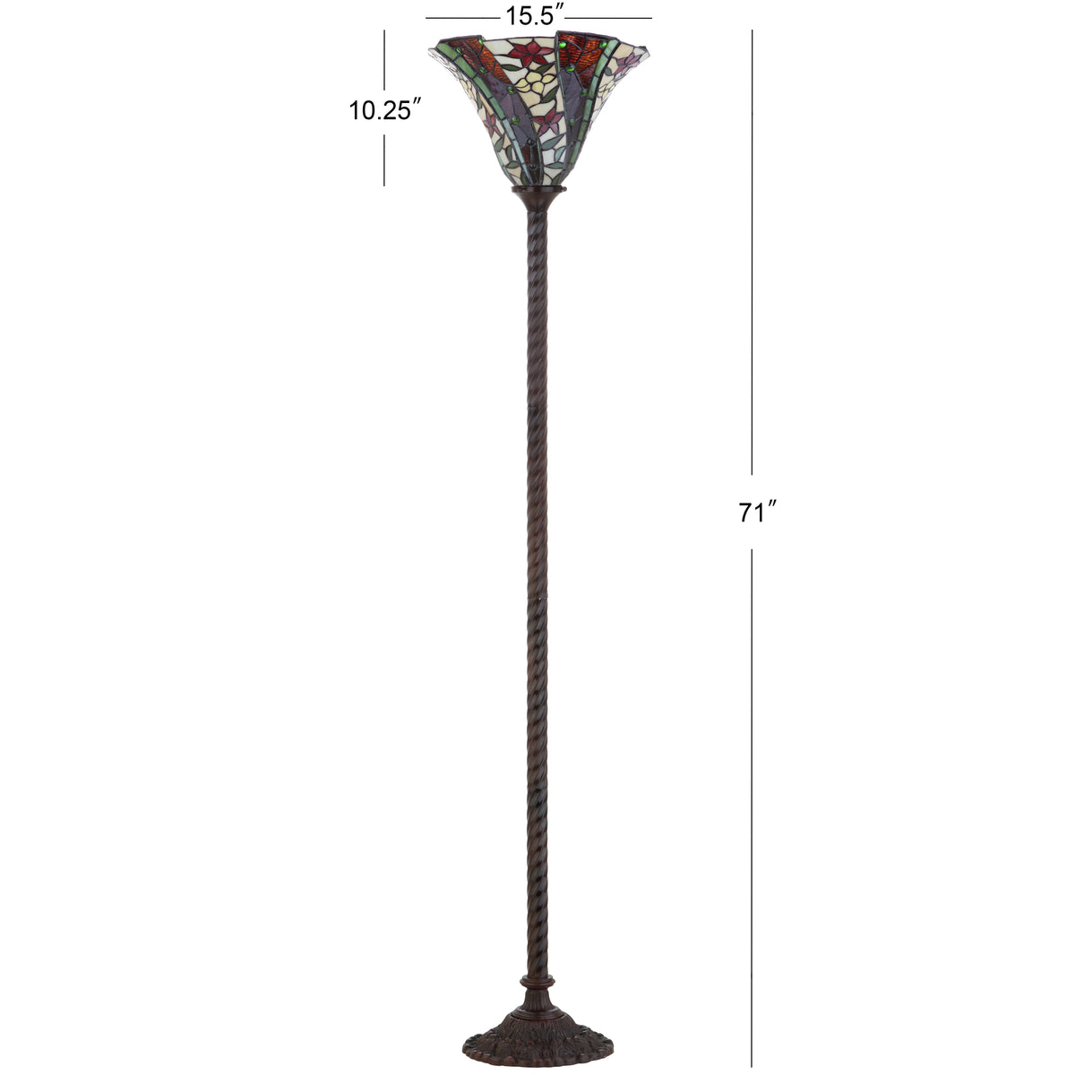 Leonardo Tiffany-Style 71" Torchiere LED Floor Lamp