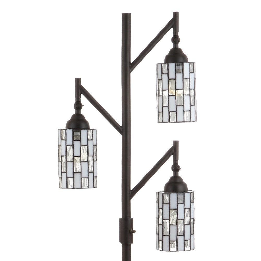 Ivory Tiffany-Style 71" Multi-Light LED Floor Lamp