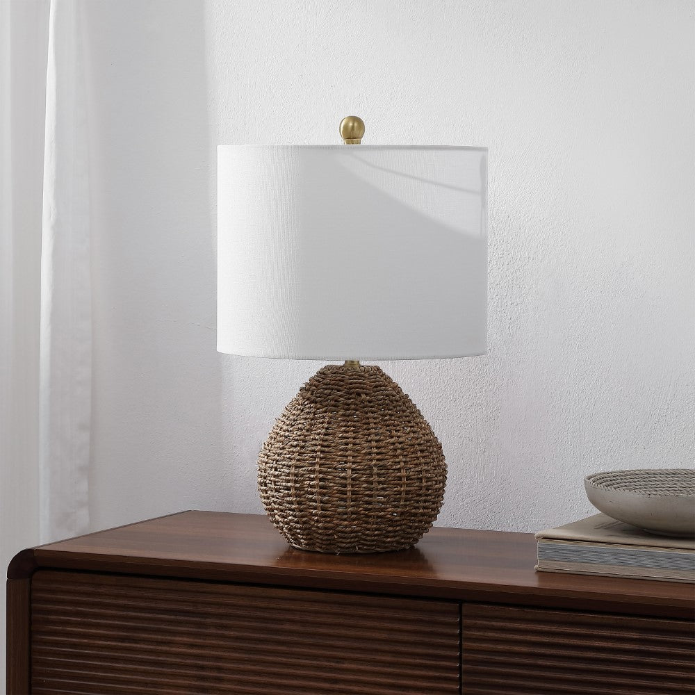 Glowryn 20.5" Bohemian Classic Rattan/Iron LED Table Lamp