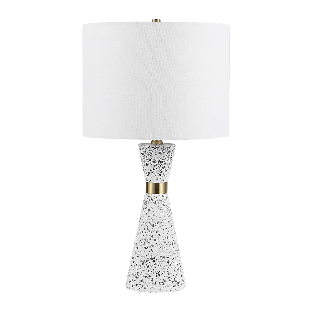 Artezza 24" Art Deco Contemporary Hourglass Terrazzo/Iron LED Table Lamp