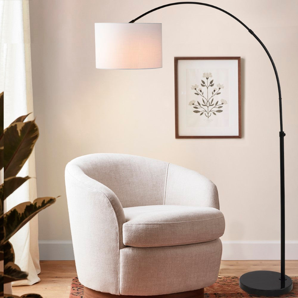 Marcelo 70" Industrial Vintage Head-and-Height-Adjustable Iron LED Arc Floor Lamp with Smart Bulb