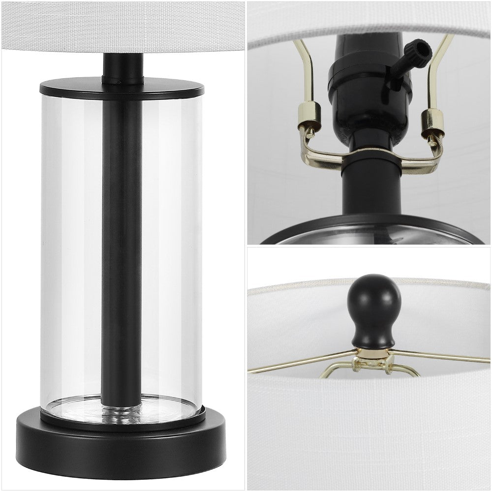 Luxova 20.5" Glass Modern Contemporary Fillable Glass LED Table Lamp