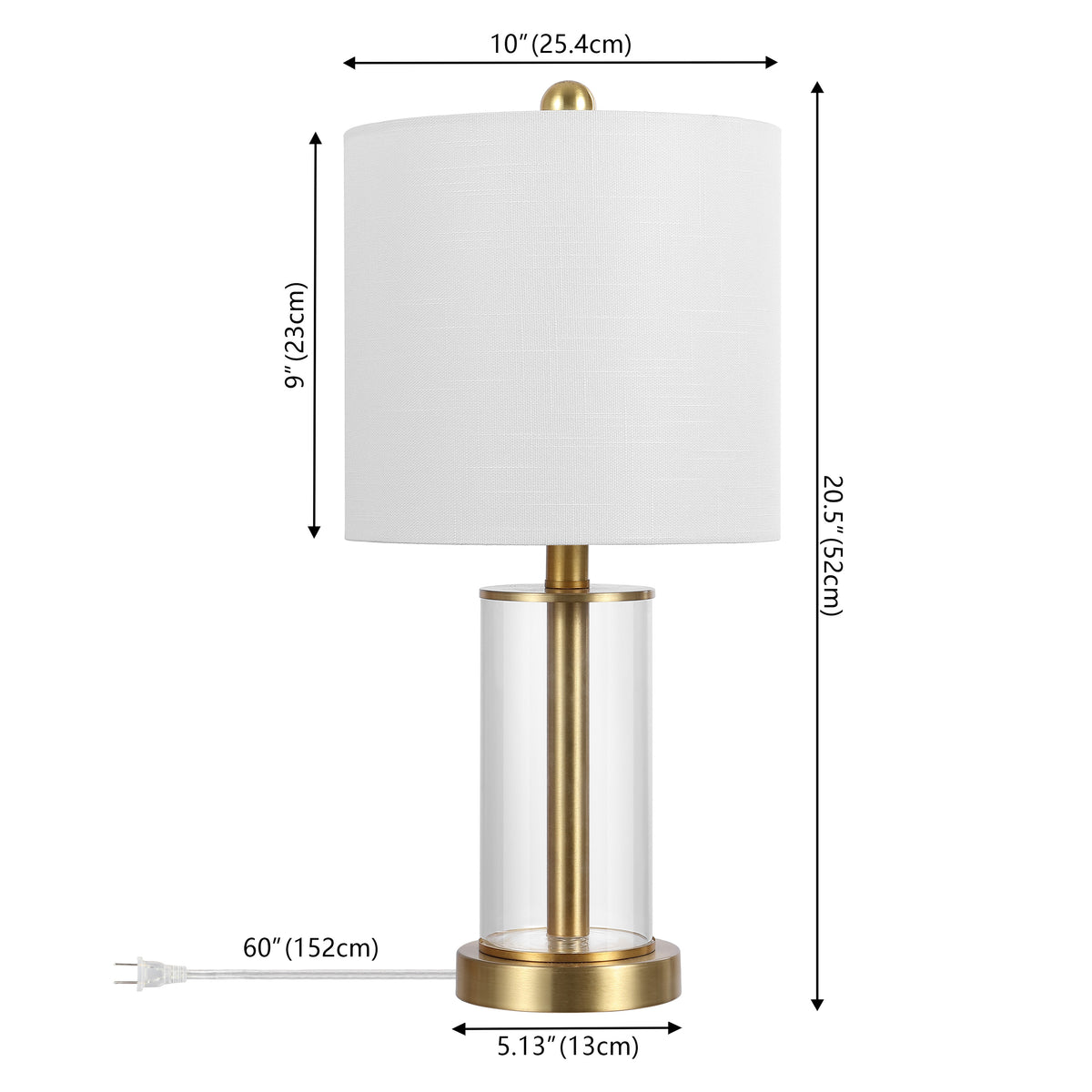 Luxova 20.5" Glass Modern Contemporary Fillable Glass LED Table Lamp