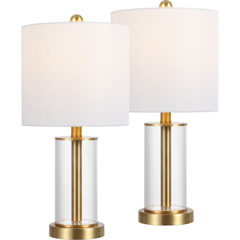 Luxova 20.5" Glass Modern Contemporary Fillable Glass LED Table Lamp