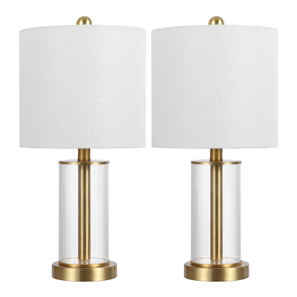 Luxova 20.5" Glass Modern Contemporary Fillable Glass LED Table Lamp