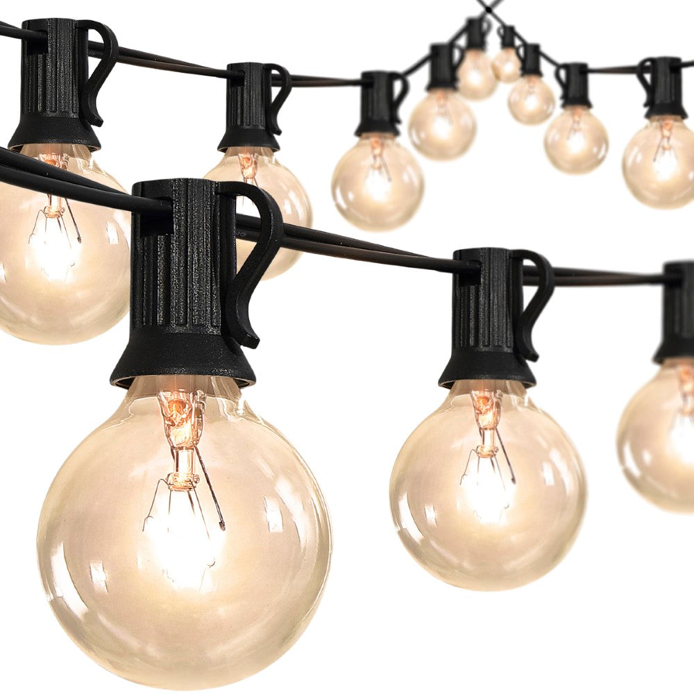 Brit 25-Light Indoor/Outdoor 25 ft. Contemporary Rustic Incandescent G40 Bistro Globe Bulb String Lights