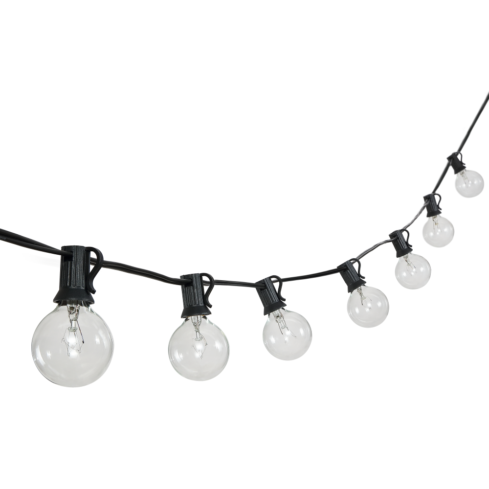 Brit 25-Light Indoor/Outdoor 25 ft. Contemporary Rustic Incandescent G40 Bistro Globe Bulb String Lights