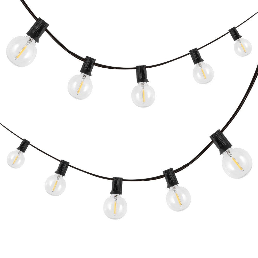Brit 25-Light Indoor/Outdoor 25 ft. Contemporary Rustic Incandescent G40 Bistro Globe Bulb String Lights