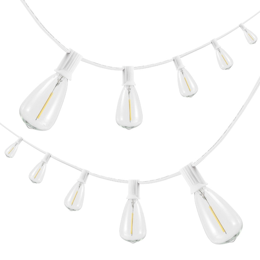 Fergo 10-Light Indoor/Outdoor 10 ft. Rustic Industrial Incandescent C7 Half-Chrome Bulb String Lights