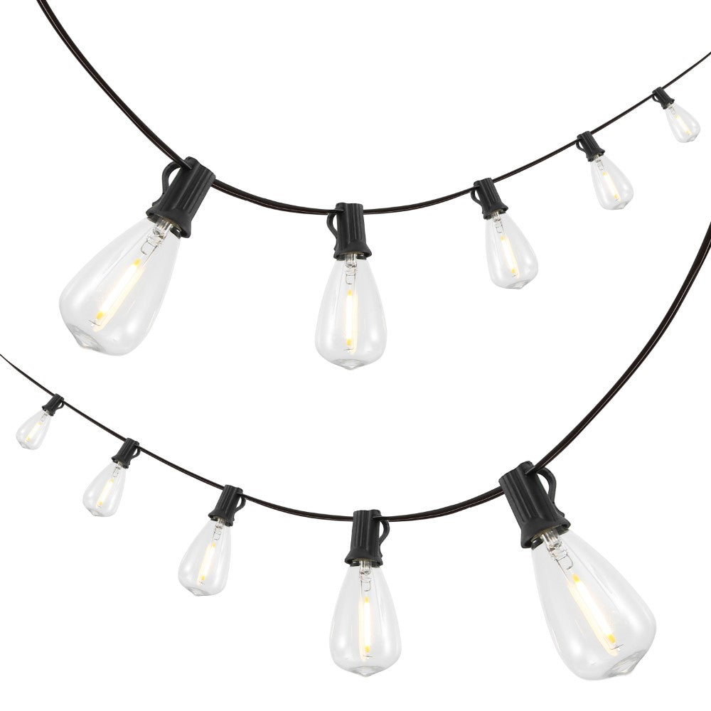 Fergo 10-Light Indoor/Outdoor 10 ft. Rustic Industrial Incandescent C7 Half-Chrome Bulb String Lights