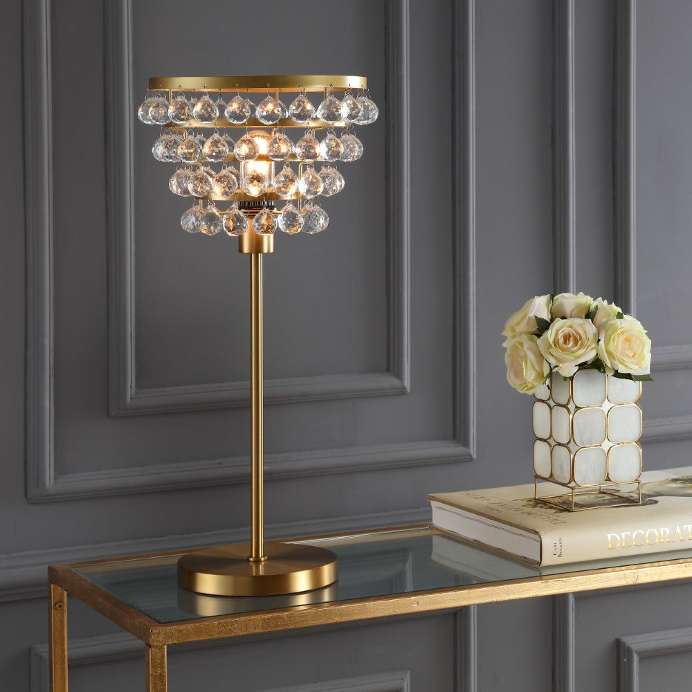 Angelina 25" Crystal/Metal Table Lamp
