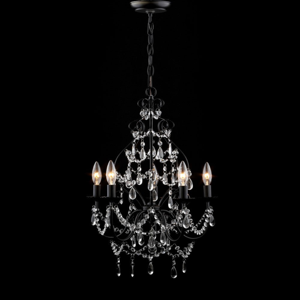 Tiana 5-Light 17" Crystal/Metal LED Chandelier