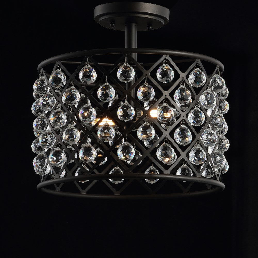 Minaret 14.5" Crystal/Metal LED Semi-Flush Mount