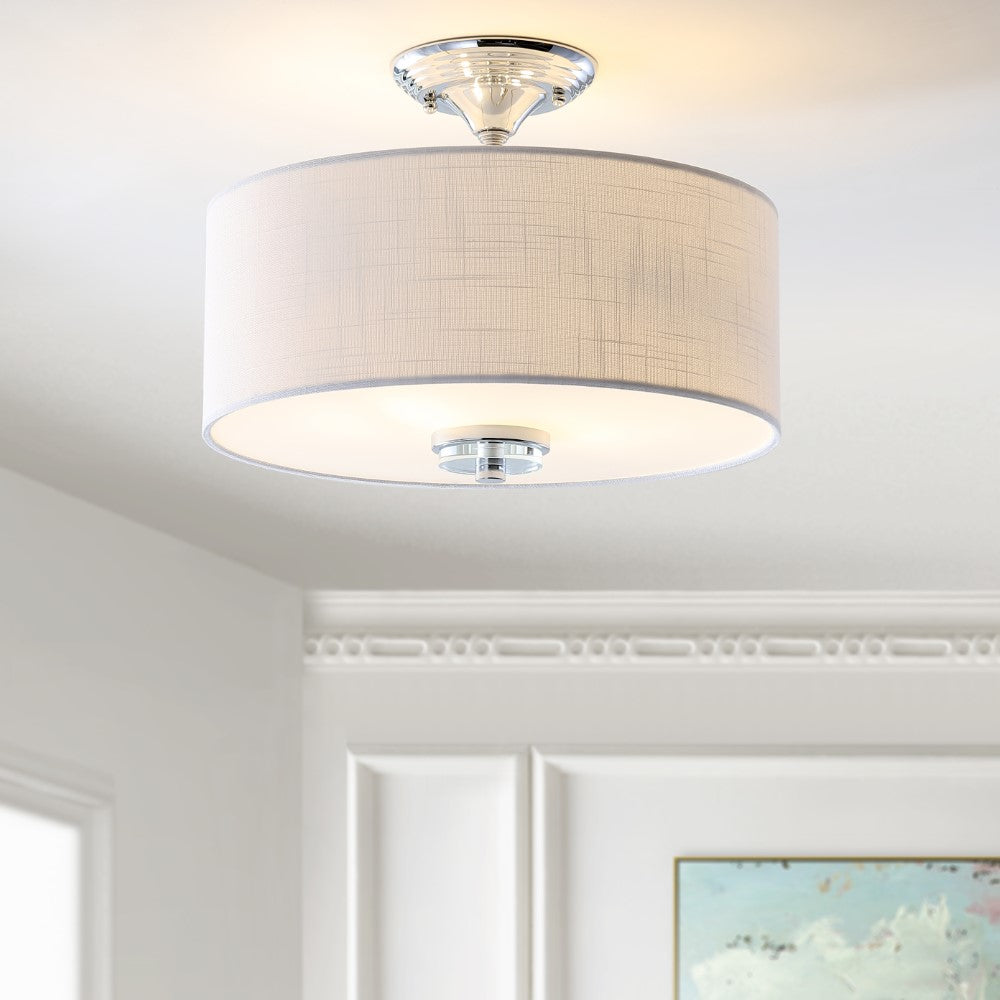 Spiral 15" Metal/Crystal LED Semi-Flush Mount