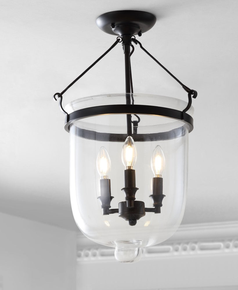 Dove 14.5" Metal/Glass LED Semi-Flush Mount