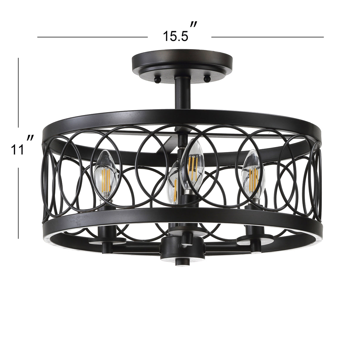 Badger 15.5" Metal LED Semi-Flush Mount