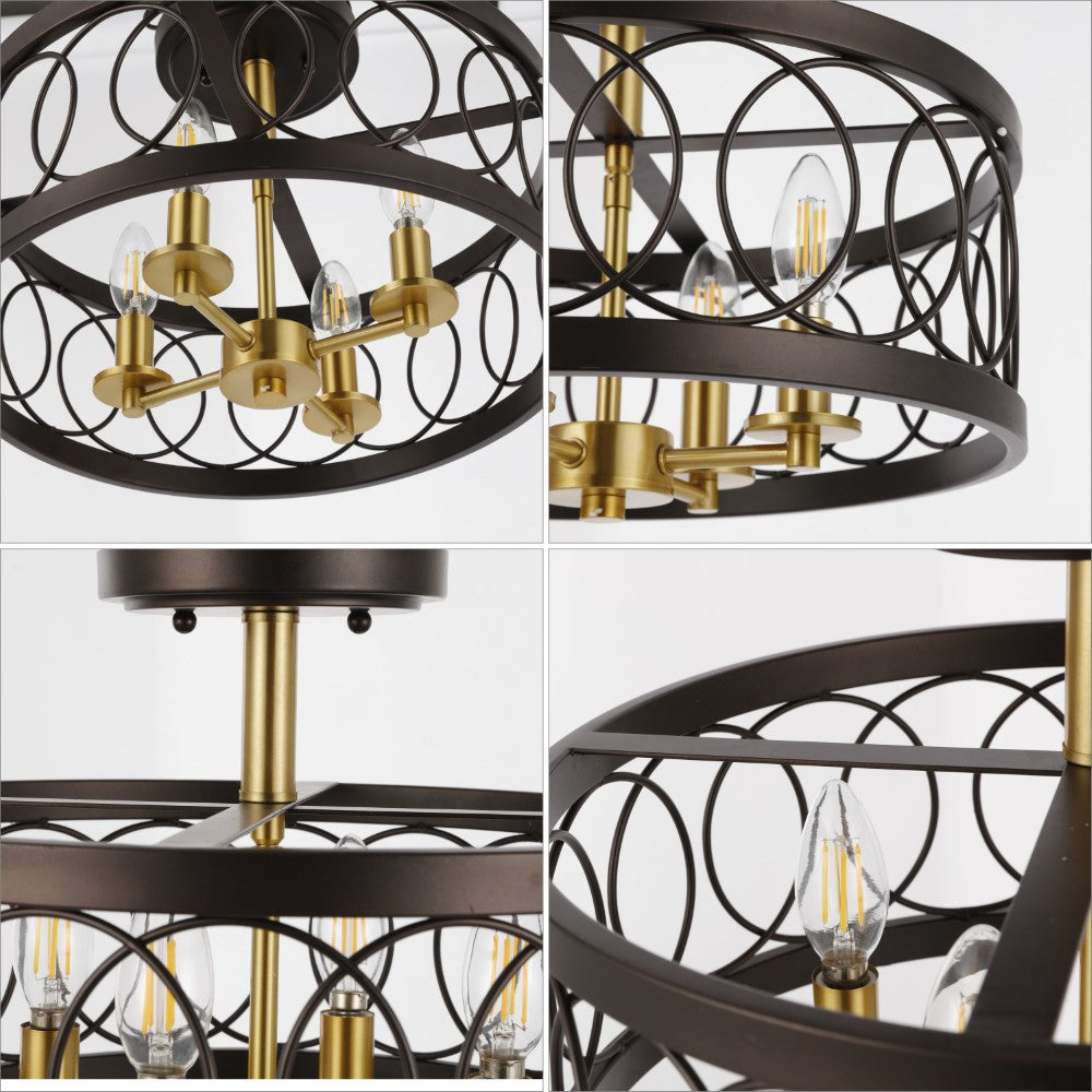 Badger 15.5" Metal LED Semi-Flush Mount