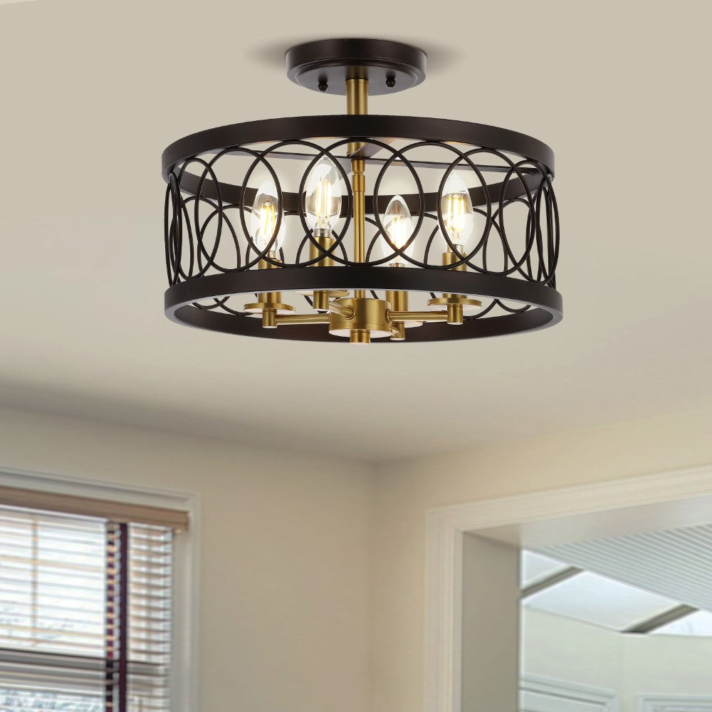 Badger 15.5" Metal LED Semi-Flush Mount