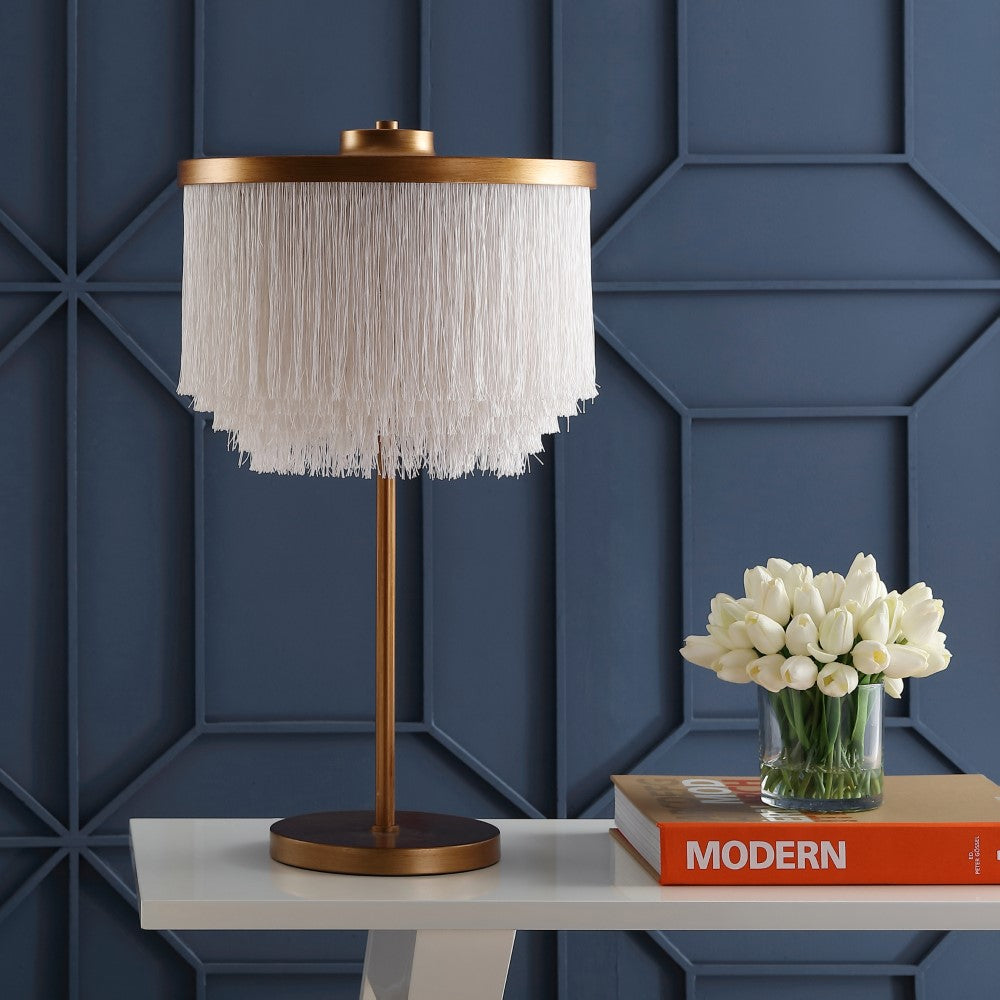 Beaver 27.5" Fringed/Metal LED Table Lamp