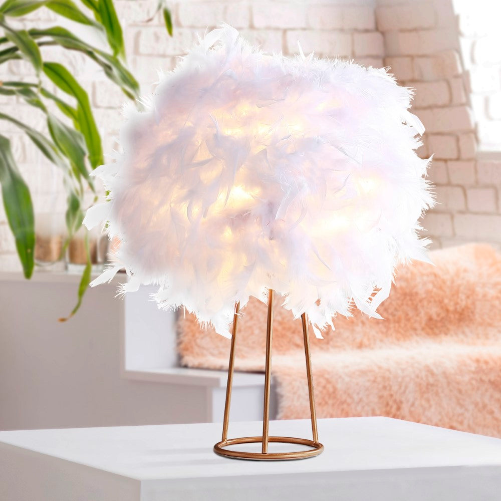 Firuz 16" Feather Metal LED Table Lamp
