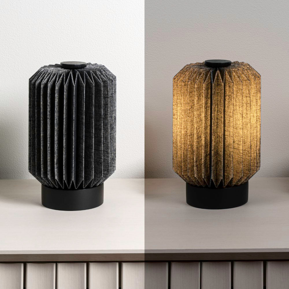 Tide 8.5" Modern Minimalist Paper Pleated Column Accent LED Table Lamp