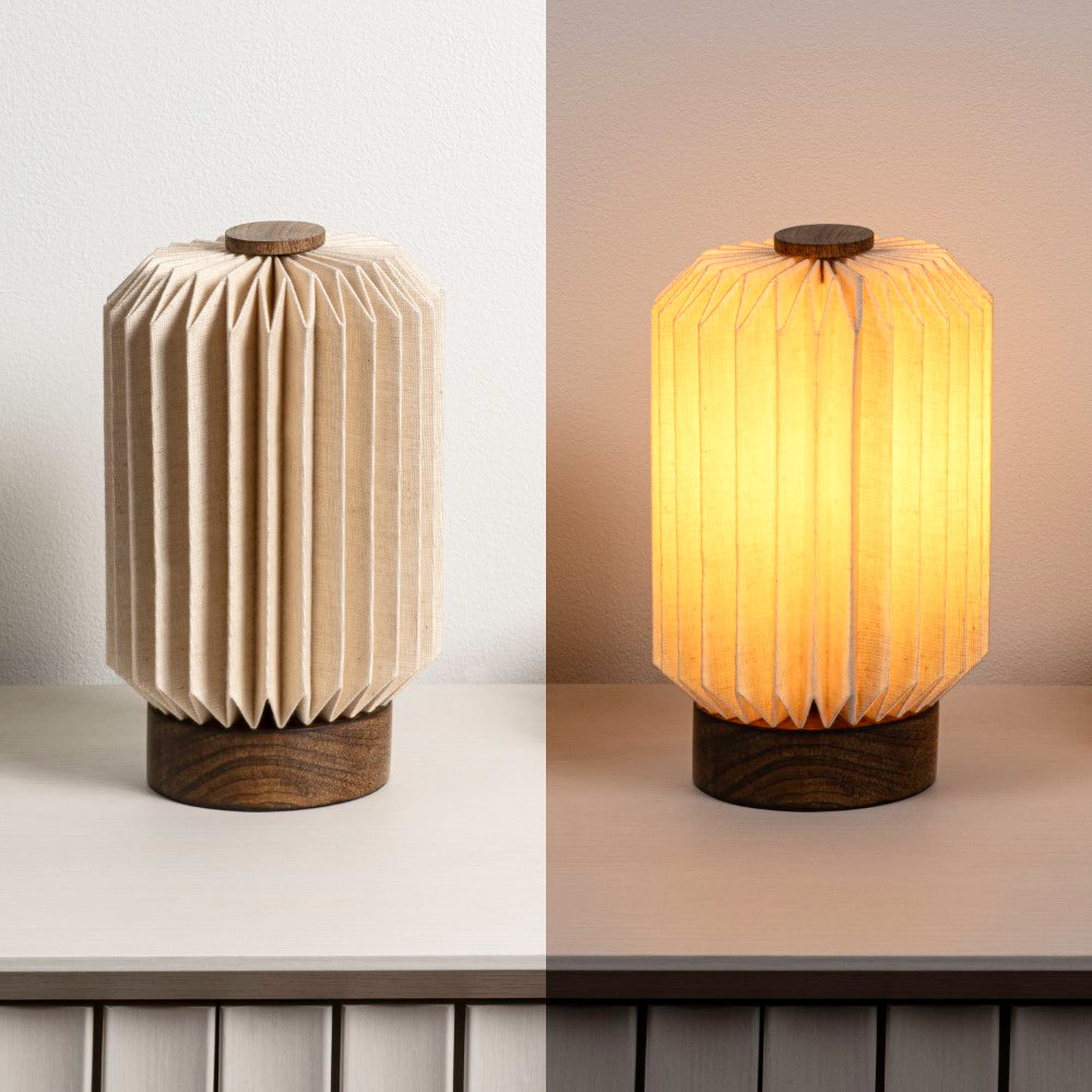 Tide 8.5" Modern Minimalist Paper Pleated Column Accent LED Table Lamp