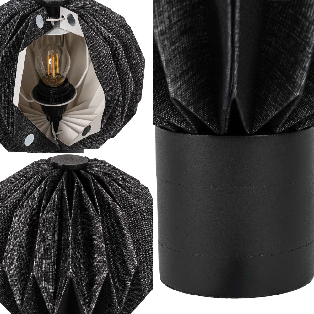 Wolfie 11" Modern Minimalist Paper Pleated Orb Accent LED Table Lamp
