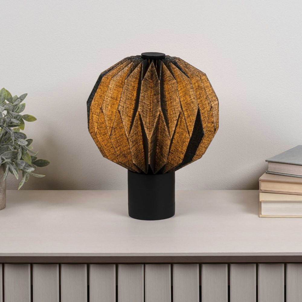 Wolfie 11" Modern Minimalist Paper Pleated Orb Accent LED Table Lamp
