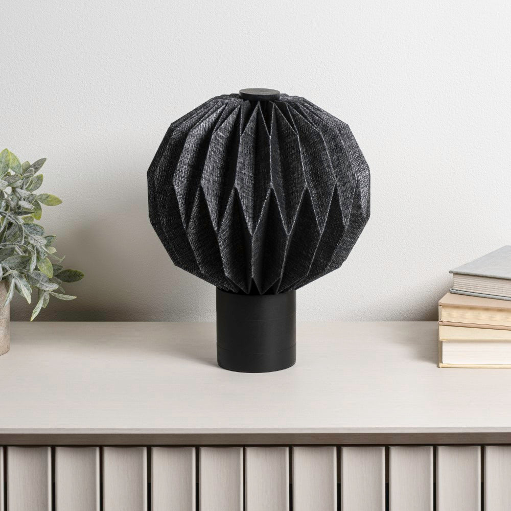 Wolfie 11" Modern Minimalist Paper Pleated Orb Accent LED Table Lamp