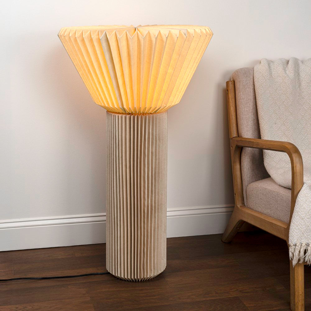Nova 37" Modern Minimalist Pleated Shade Floor Lamp