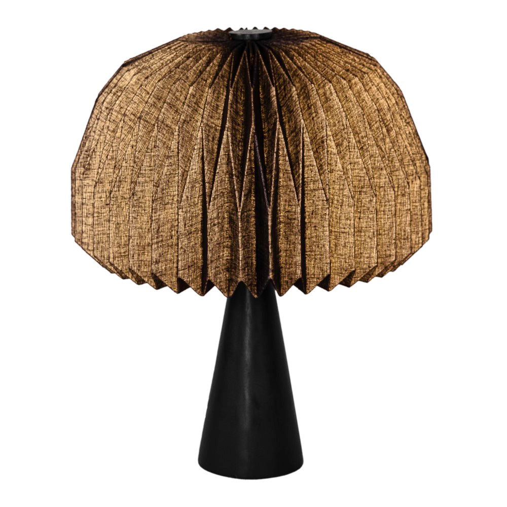 Eclipse 16" Modern Minimalist Paper Pleated Shade Mushroom Accent LED Table Lamp