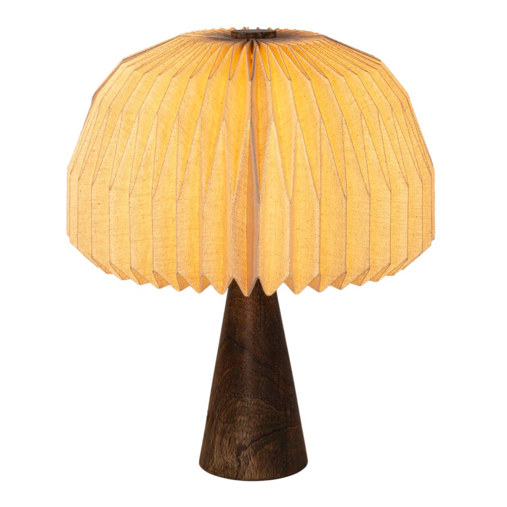 Eclipse 16" Modern Minimalist Paper Pleated Shade Mushroom Accent LED Table Lamp