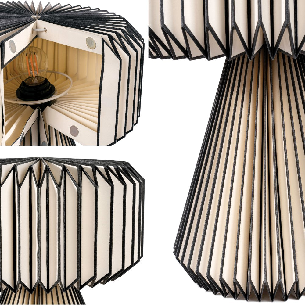 Selene 12.8" Modern Art Deco Paper Pleated Shade Accent LED Table Lamp