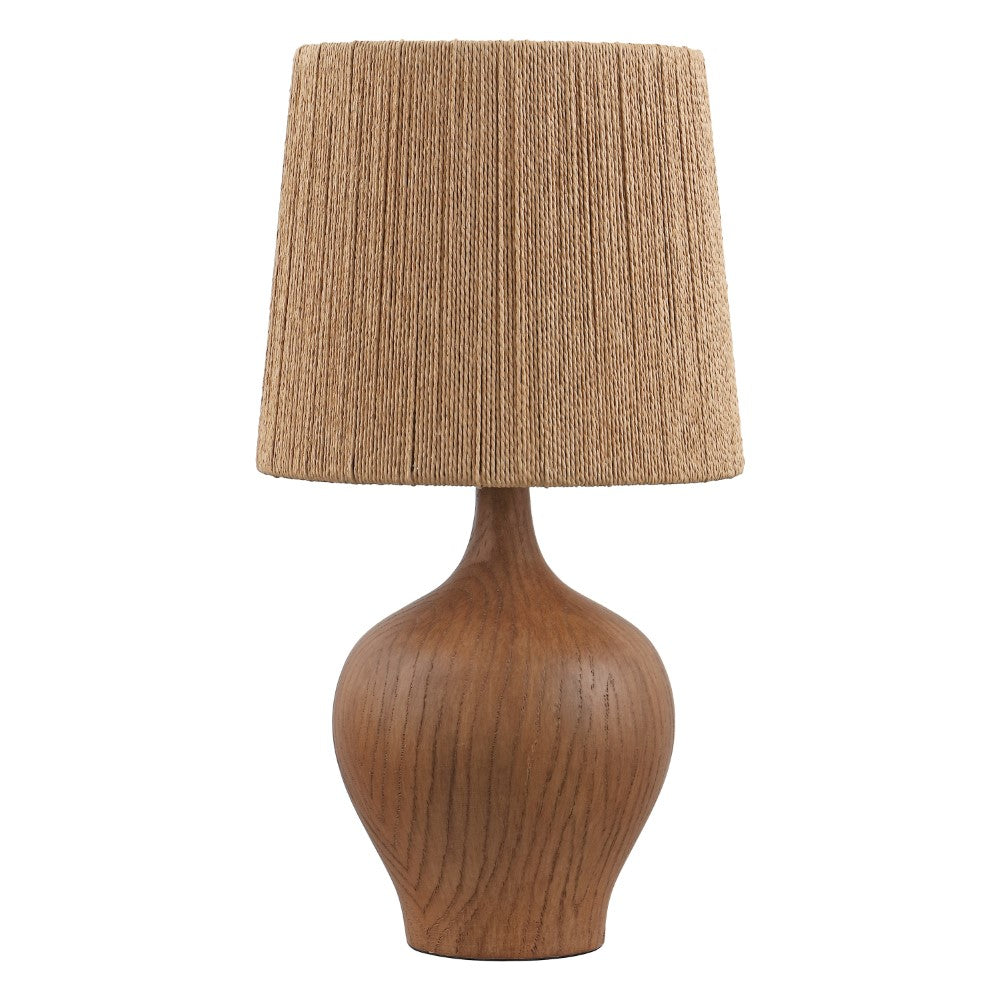 Luxelle 23" Rustic Farmhouse Resin/Metal Gourd LED Table Lamp with Paper Rope Shade