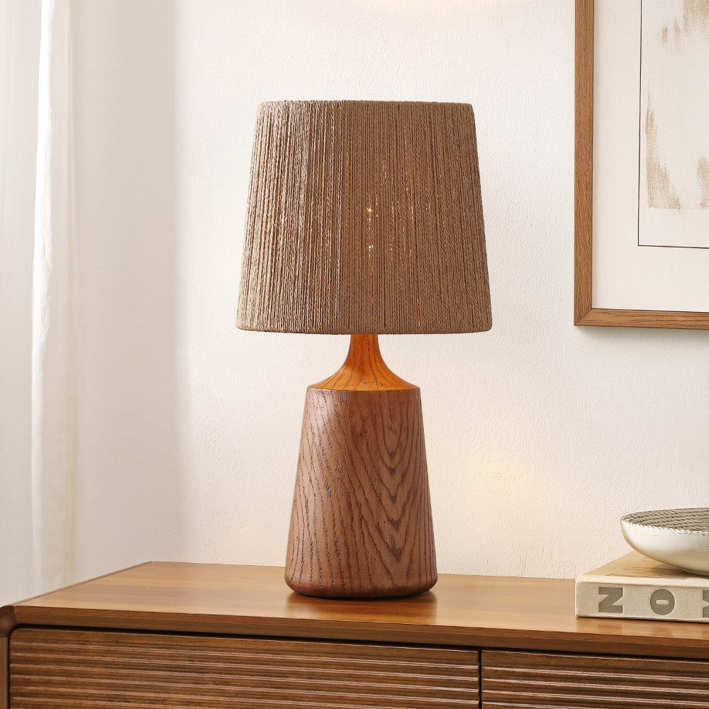 Vionel 22.25" Classic Cottage Tapered Resin/Metal LED Table Lamp with Paper Rope Shade
