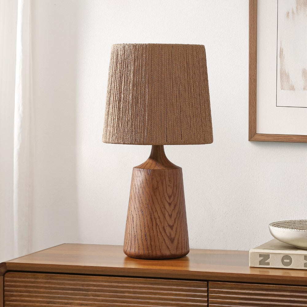 Vionel 22.25" Classic Cottage Tapered Resin/Metal LED Table Lamp with Paper Rope Shade