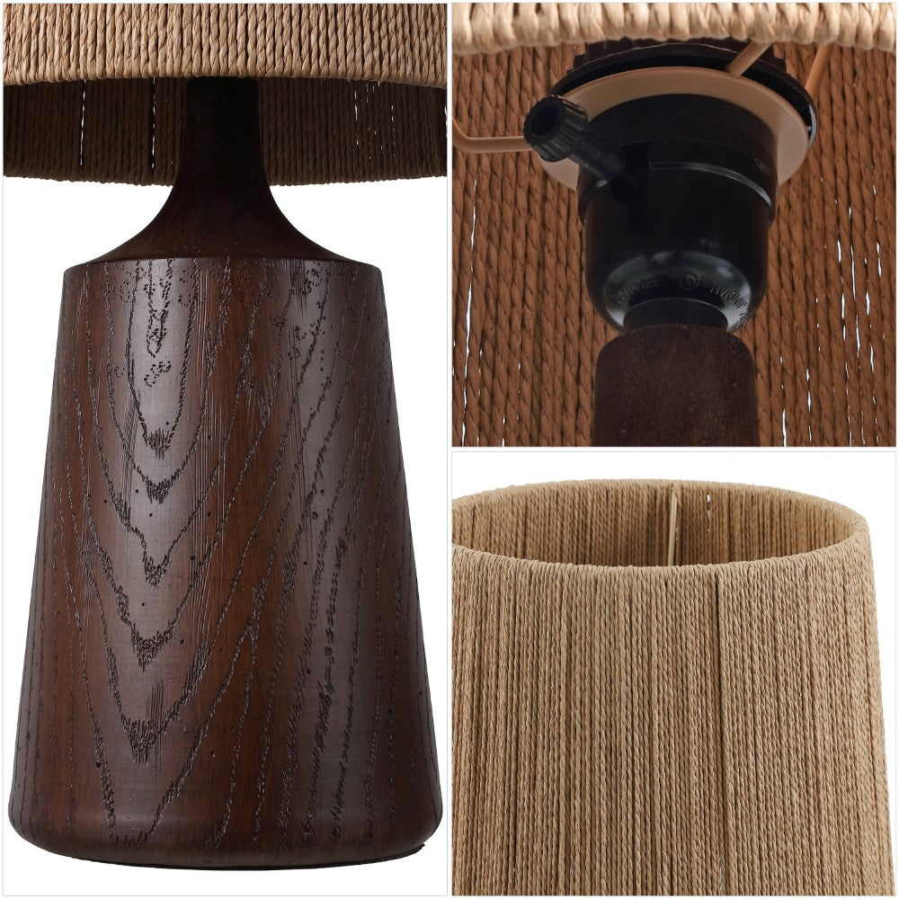 Vionel 22.25" Classic Cottage Tapered Resin/Metal LED Table Lamp with Paper Rope Shade