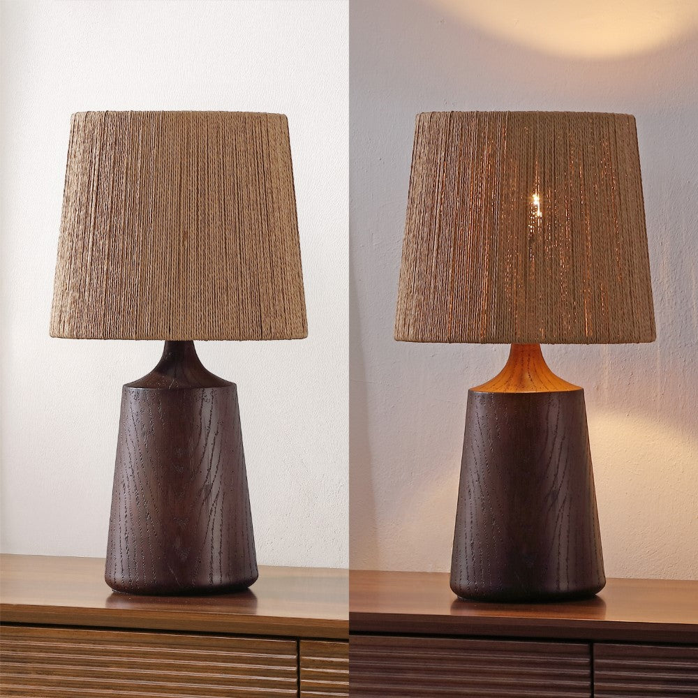 Vionel 22.25" Classic Cottage Tapered Resin/Metal LED Table Lamp with Paper Rope Shade