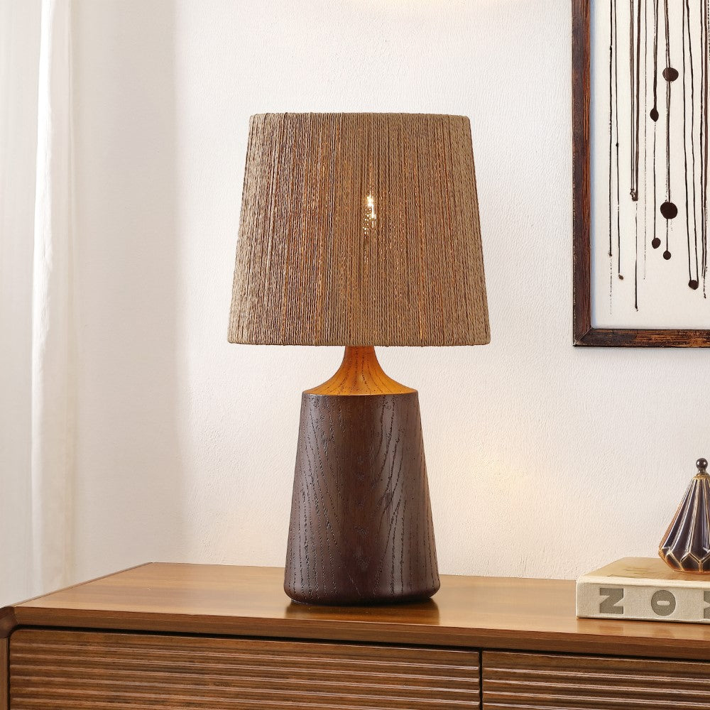 Vionel 22.25" Classic Cottage Tapered Resin/Metal LED Table Lamp with Paper Rope Shade