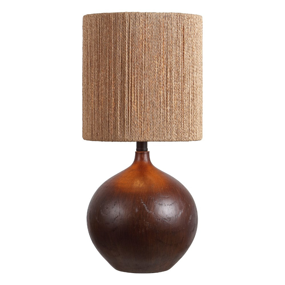 Selora 22.75" Rustic Bohemian Resin/Metal Round Table Lamp with Paper Rope Shade