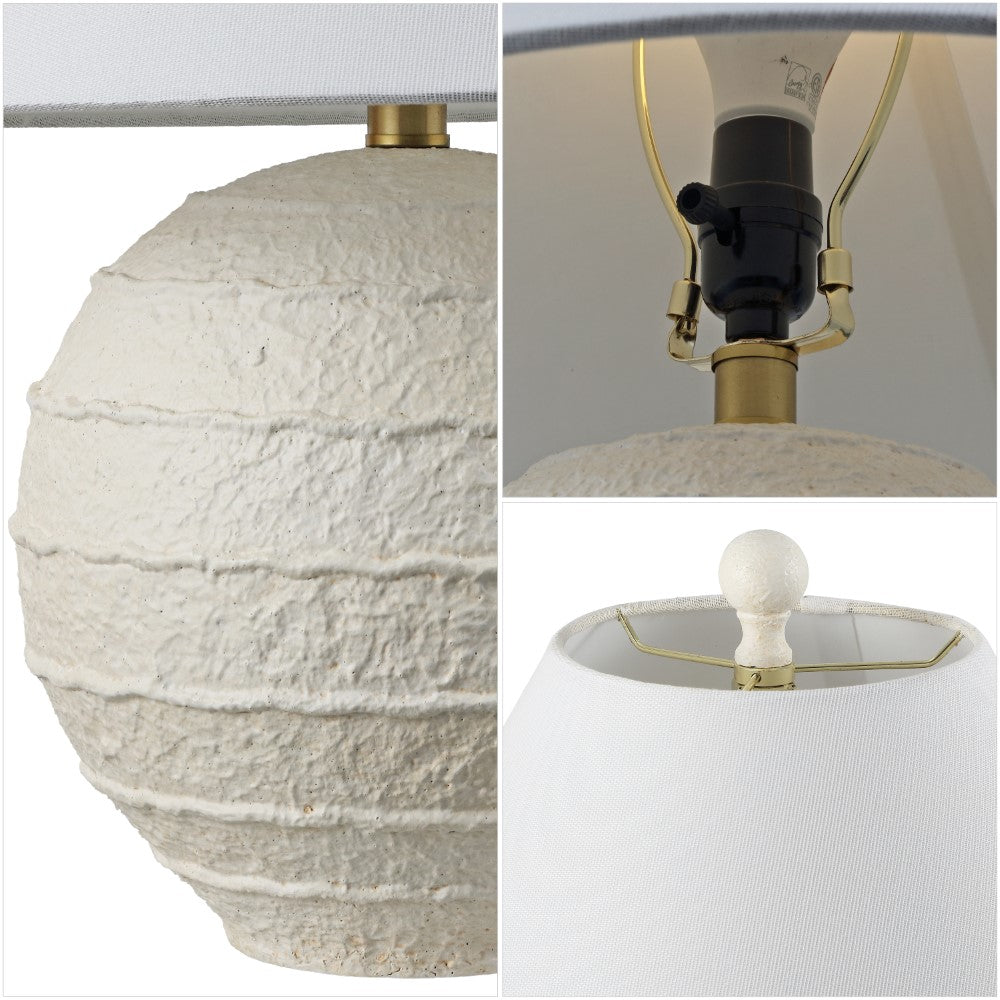 Elynt 21" Coastal Cottage Textured Resin/Metal Ridged LED Table Lamp