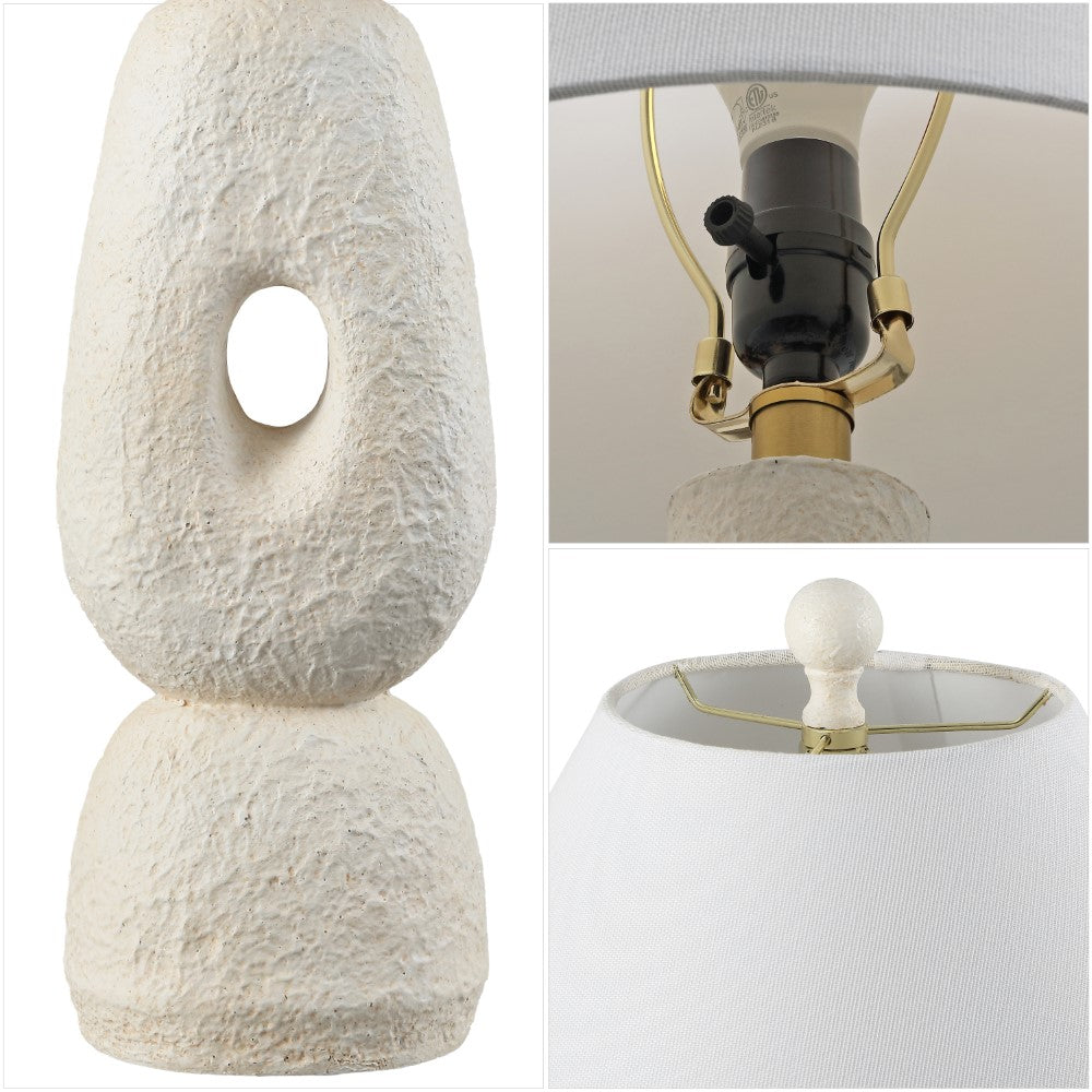Trevolux 28" Organic Minimalist Textured Resin/Metal Stacked LED Table Lamp