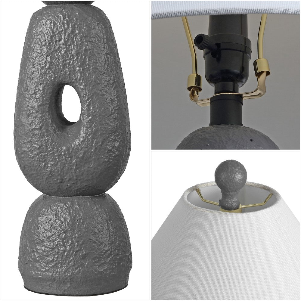 Trevolux 28" Organic Minimalist Textured Resin/Metal Stacked LED Table Lamp