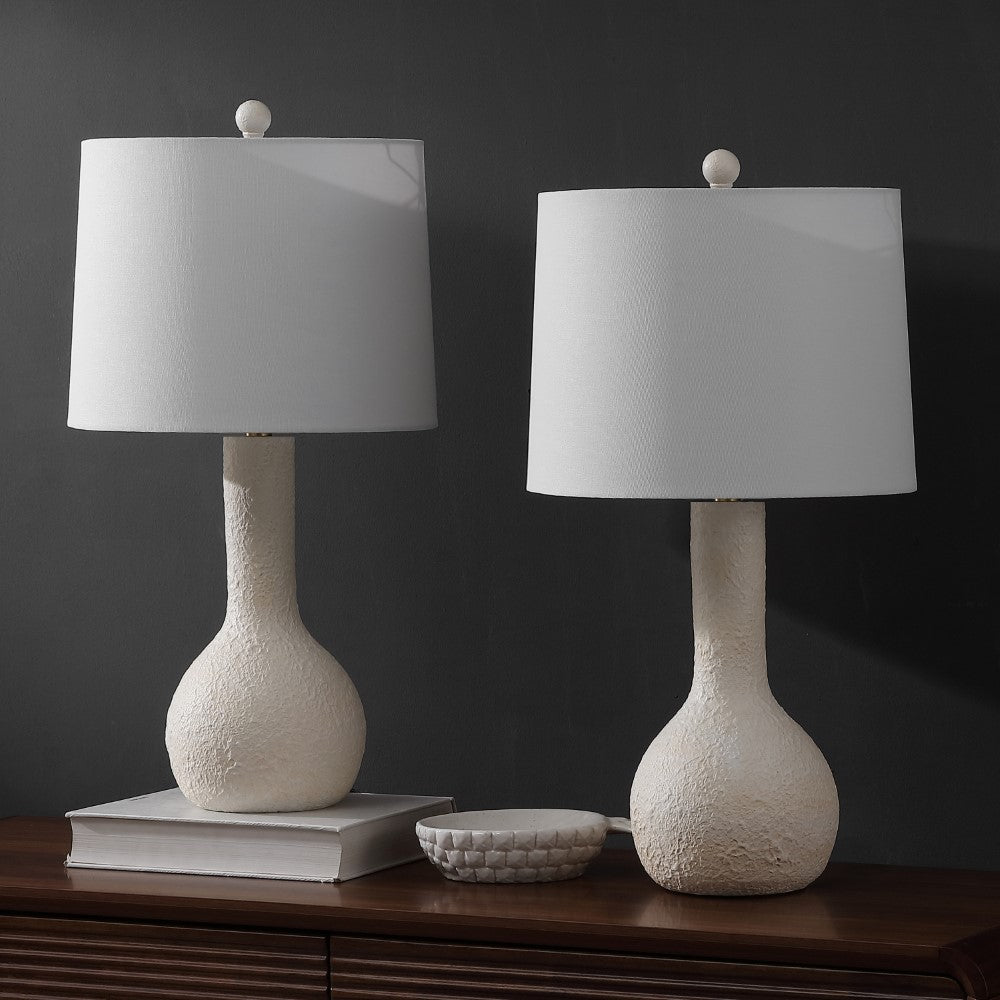 Voltely 24.75" Modern Scandinavian Textured Resin/Metal Gourd LED Table Lamp