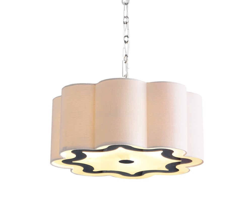 Superb 4-Light 20" Adjustable Scalloped Shade Metal LED Pendant