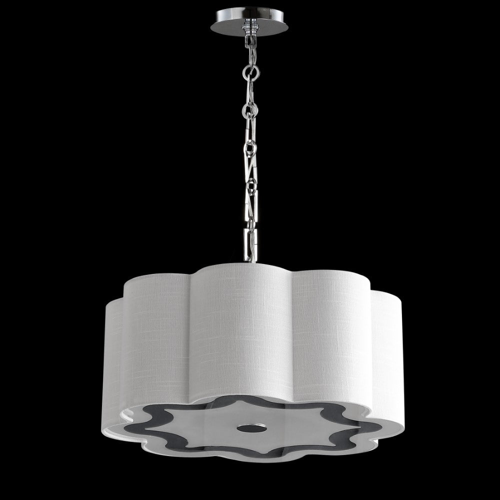 Superb 4-Light 20" Adjustable Scalloped Shade Metal LED Pendant
