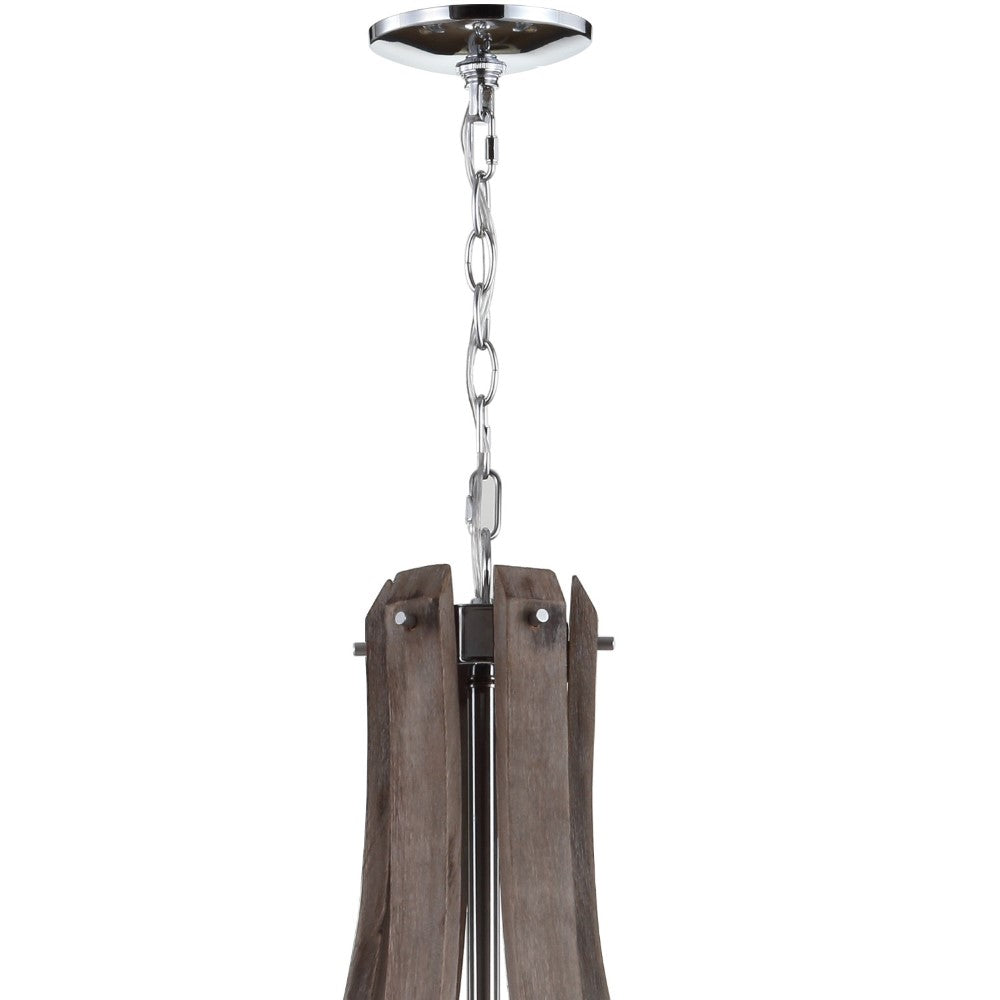 Kiwi 30" Wood/Metal Adjustable LED Chandelier